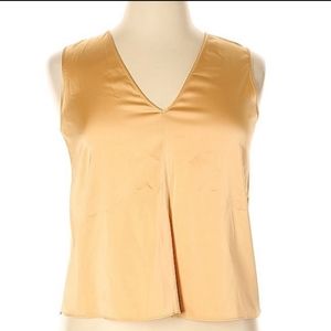 Giada Forte Italy Designer Gold V-Neck Top